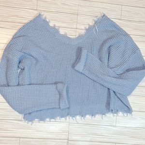 Moon and Madison baby blue cropped sweater